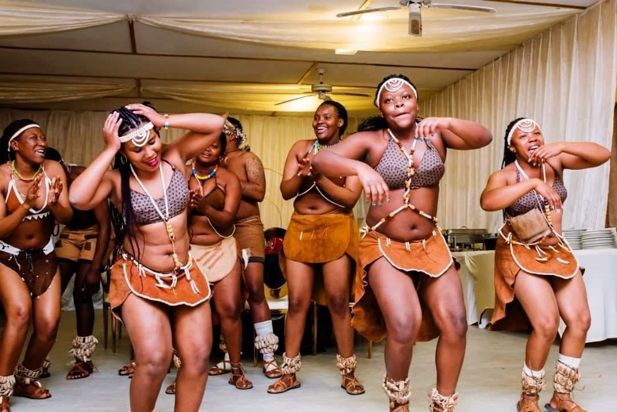 Traditional Botswana dancers performing