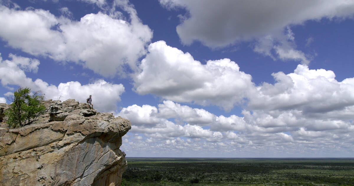 Tsodilo Hills landscape with ancient rock paintings